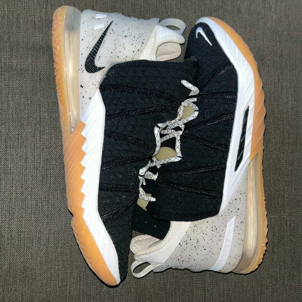 Lebron 18 Black White and Gum